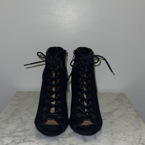 BAMBOO Lace Up Boots - Black